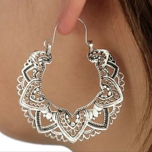 Antique Silver Color Drop Earrings
